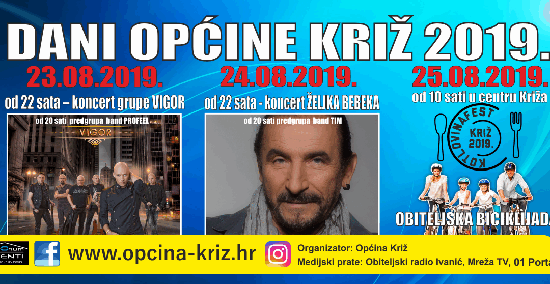 PROGRAM OBILJEŽAVANJA DANA OPĆINE KRIŽ 2019. GODINE