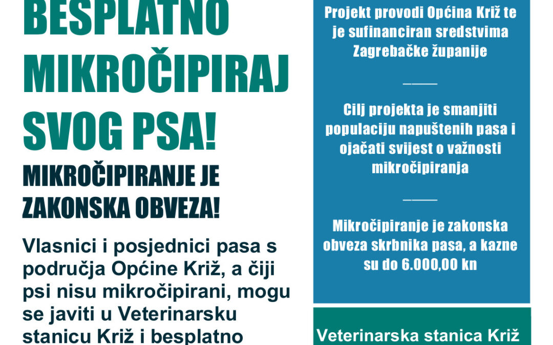 BESPLATNO MIKROČIPIRANJE PASA