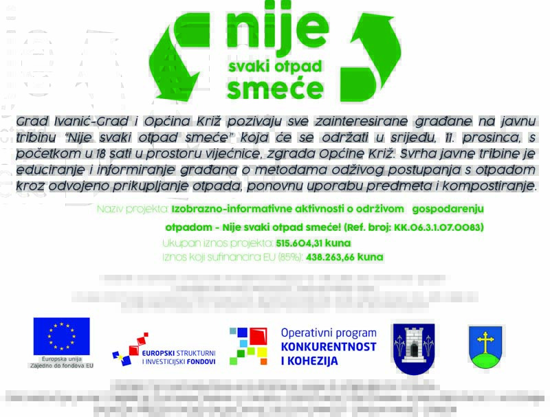 Poziv na javnu tribinu „Nije svaki otpad smeće“