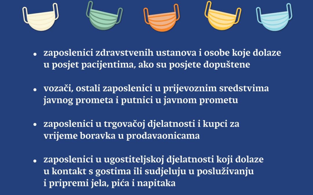 OD DANAS OBAVEZNE MASKE TE VEĆE KONTROLE OKUPLJANJA IZNAD 100 OSOBA