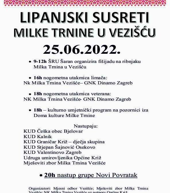 Lipanjski susreti u Vezišću 25. lipnja 2022. godine