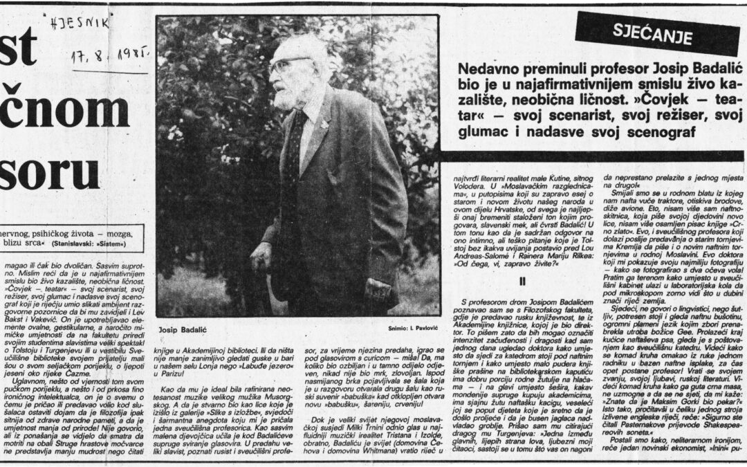 DANAS JE ROĐENDAN PROFESORA BADALIĆA