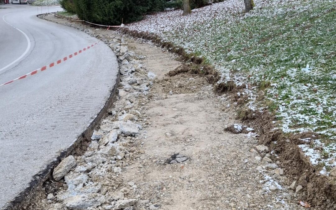 OBAVIJEST GRAĐANIMA o nastavku radova na obnovi pješačkih staza u Ulici Zdeneka Tomičeka i u Ulici Milke Trnine