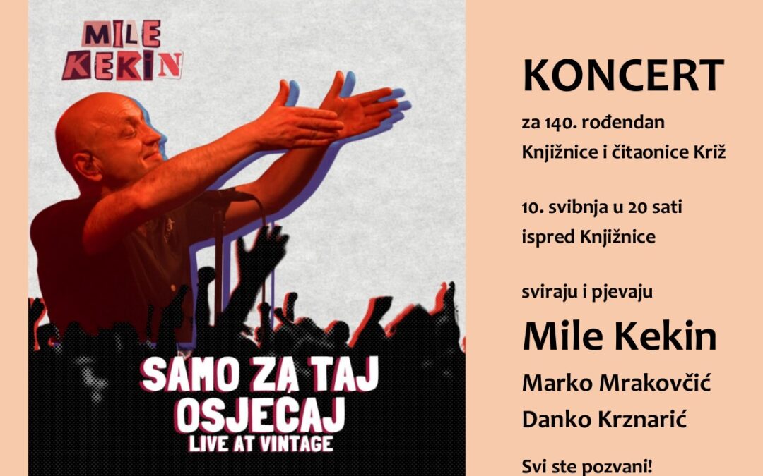 KONCERT ZA 140. ROĐENDAN KNJIŽNICE I ČITAONICE KRIŽ